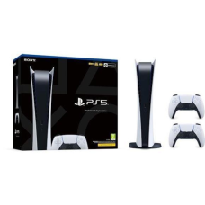 Sony PlayStation 5 Digital (PS5) вжівана + додатковий геймпад (білий)