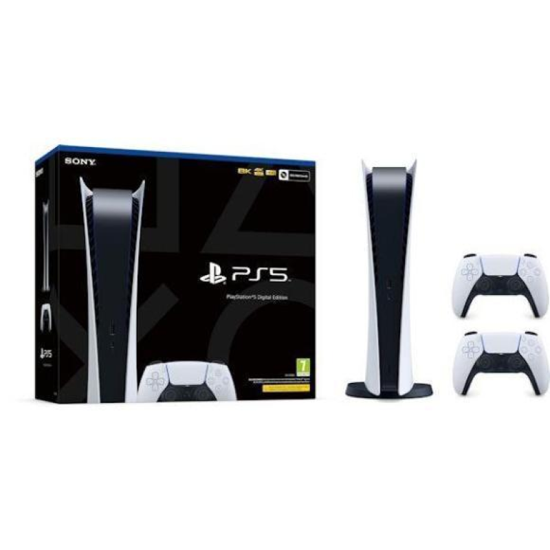 Sony PlayStation 5 Digital (PS5) вжівана + додатковий геймпад (білий)