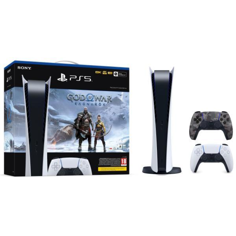 Ігрова приставка Sony PlayStation 5 Digital Edition (PS5) + додатково джойстик + God of War Ragnarok