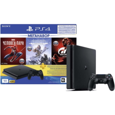 Ігрова приставка Sony Playstation 4 Slim 1Tb + Horizon/Gran Turismo Sport/Spiderman (PS4 slim)