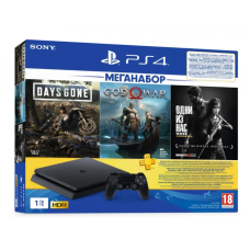Ігрова приставка Sony Playstation 4 Slim 1Tb + 3 ігри (God of War, Days Gone, The Last of Us) PS4 slim