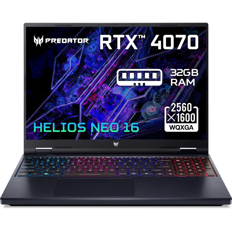 Ноутбук ACER Predator Helios Neo 16 - i9-14900HX RAM 32ГБ SSD 1ТБ RTX 4070, 8 ГБ