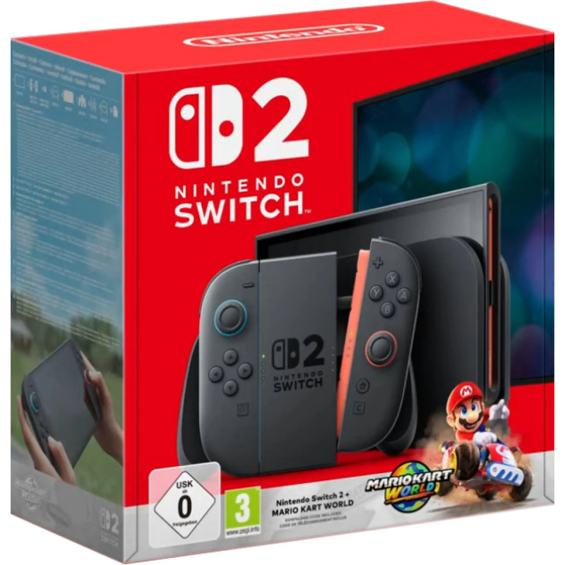Портативна ігрова приставка Nintendo Switch 2 Black Mario Kart World Bundle